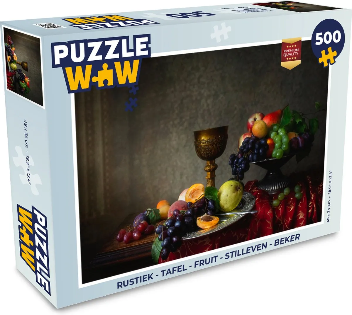 PuzzleWow Rustiek Tafel Fruit Stilleven Legpuzzel 500 Stuks - Multicolor