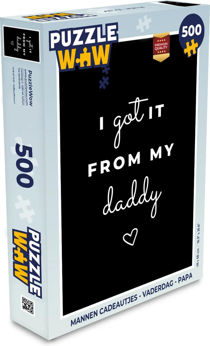 PuzzleWow I got it from my daddy Legpuzzel 500 Stuks