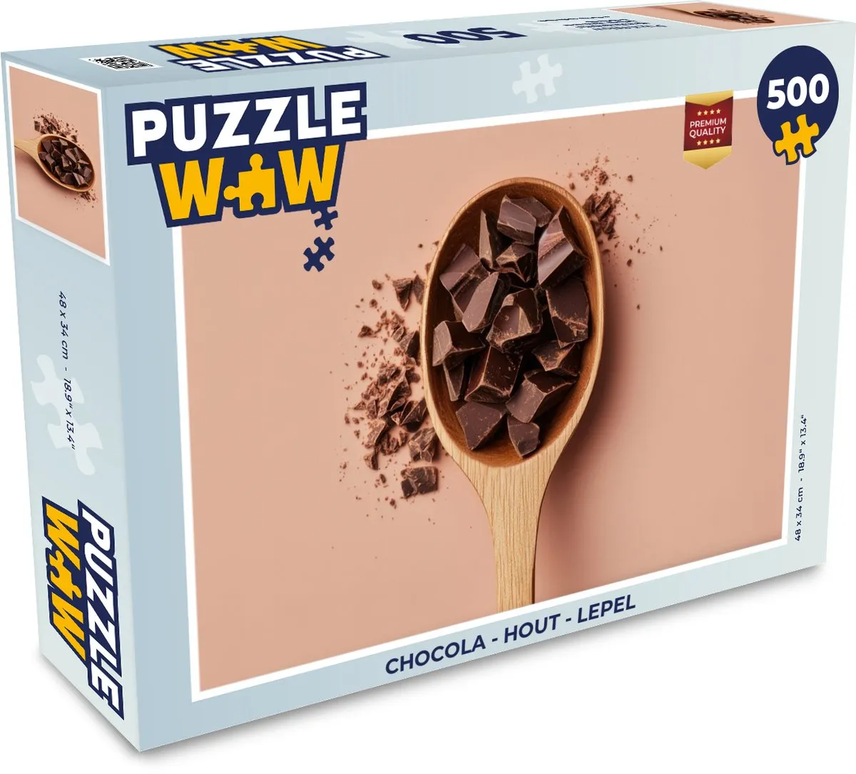 PuzzleWow Chocola Lepel Houten Legpuzzel 500 Stuks