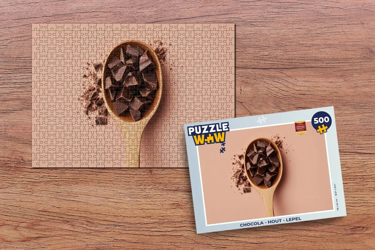 PuzzleWow Chocola Lepel Houten Legpuzzel 500 Stuks