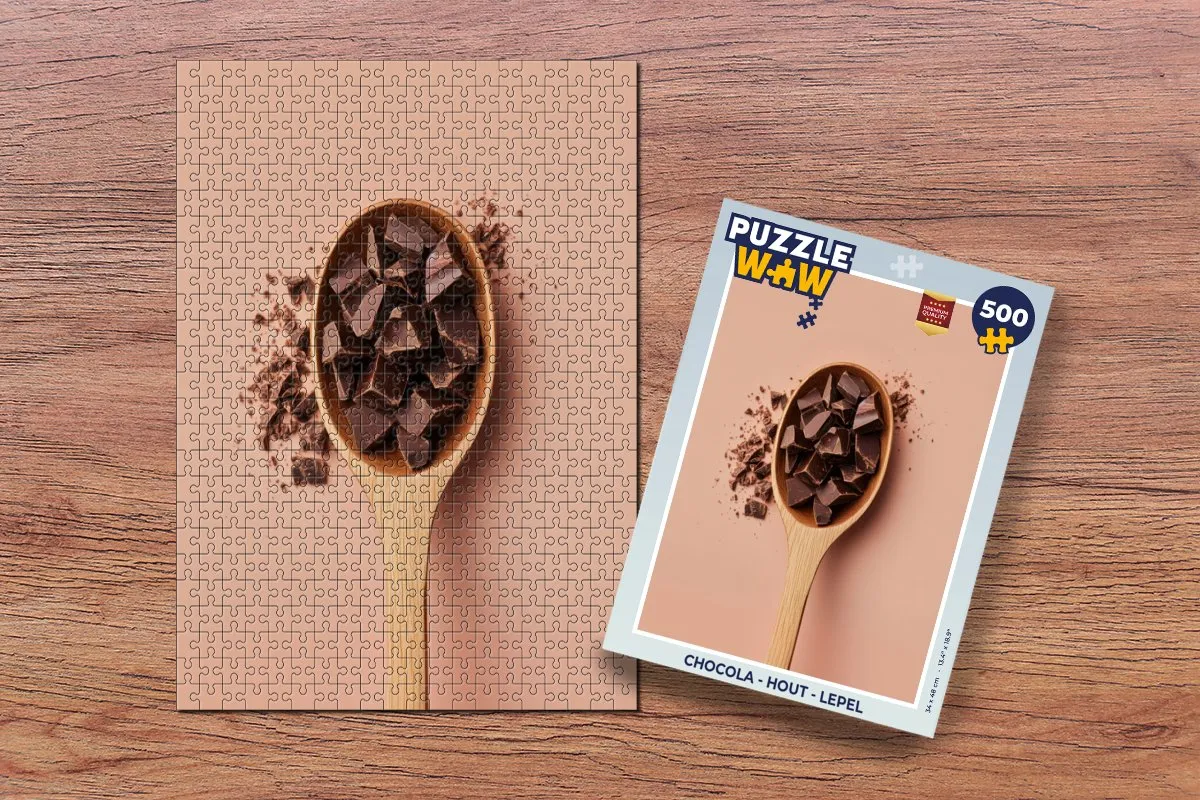 PuzzleWow Chocola Lepel Houten Legpuzzel 500 Stuks