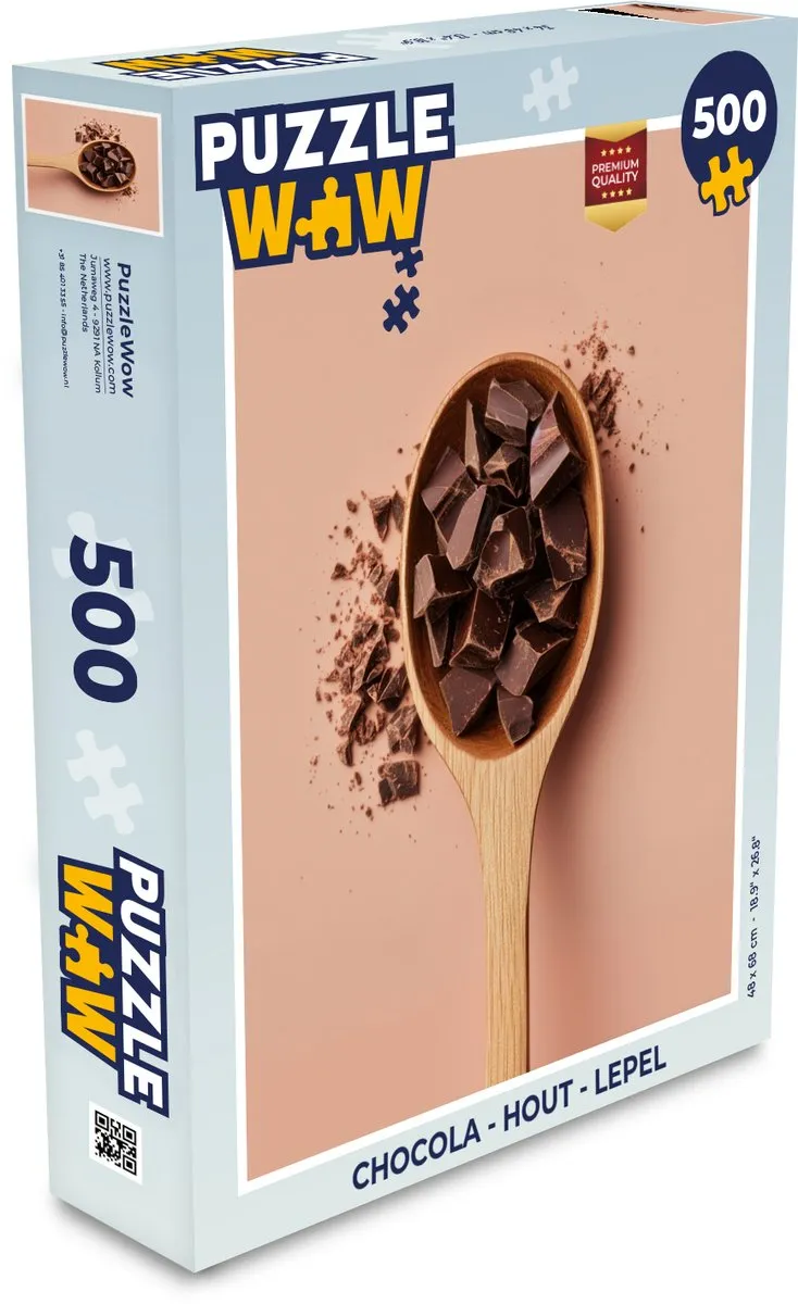 PuzzleWow Chocola Lepel Houten Legpuzzel 500 Stuks