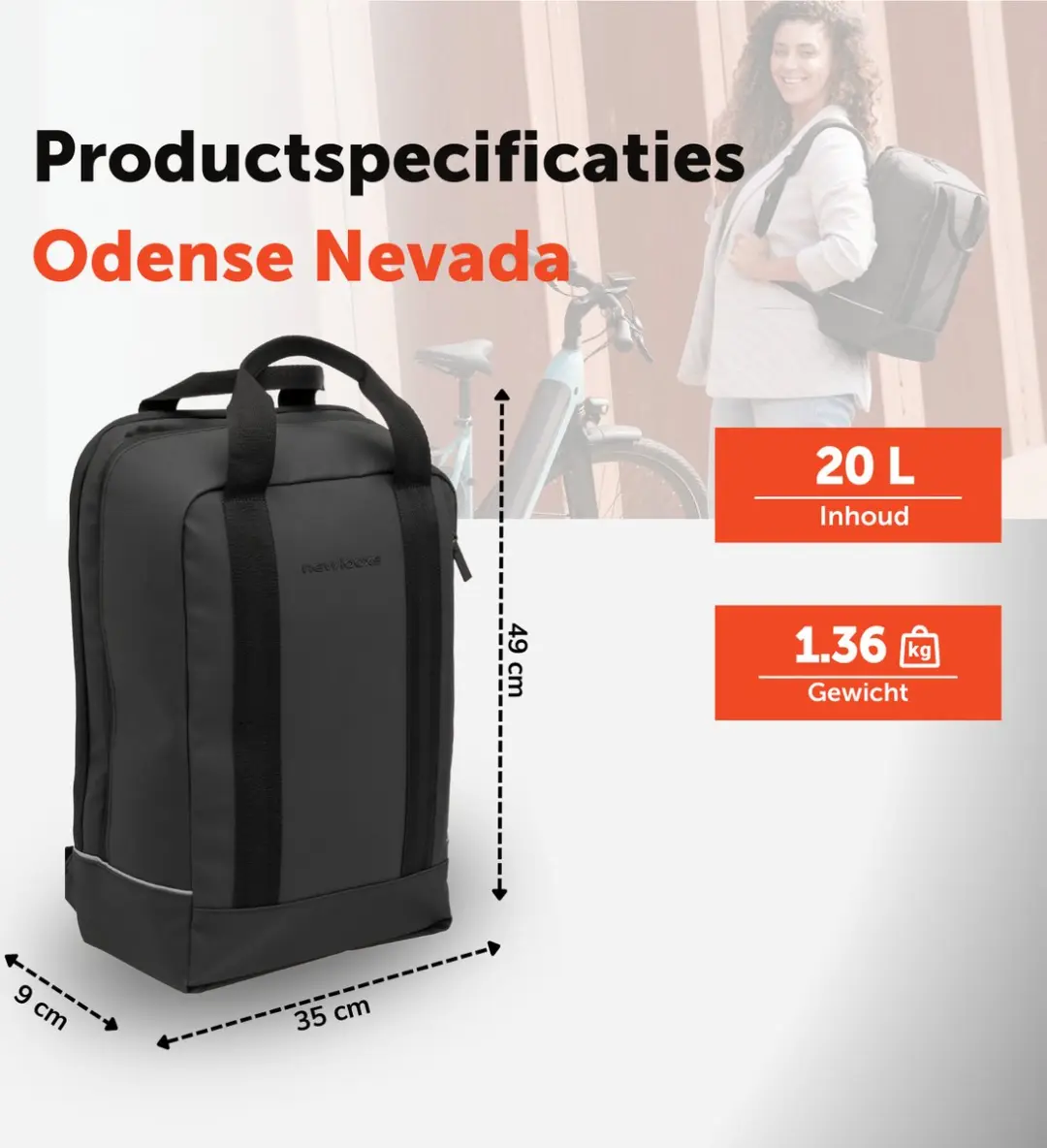 New Looxs Odense Nevada Rugzak 20L - Zwart - afbeelding 6 van 6