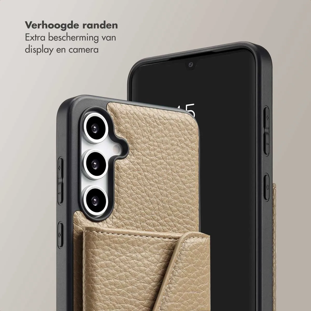 Selencia Koordhoes Samsung Galaxy S24 FE - Taupe - 2 Pasjes