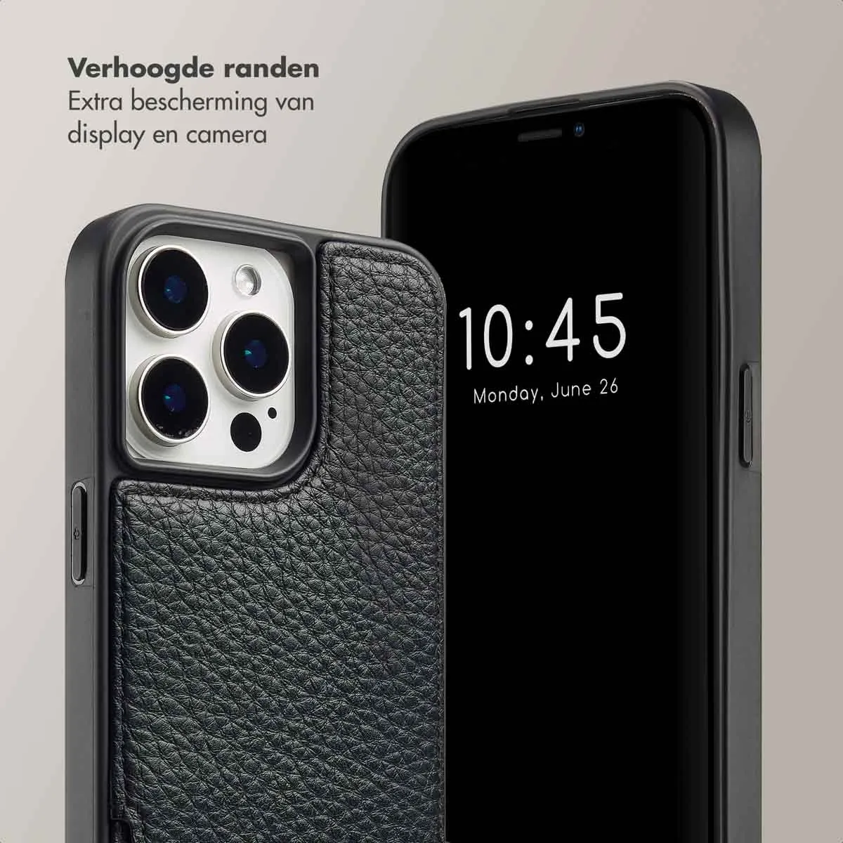 Selencia Hoesje iPhone 15 Pro Max - 2 Pasjes - Zwart