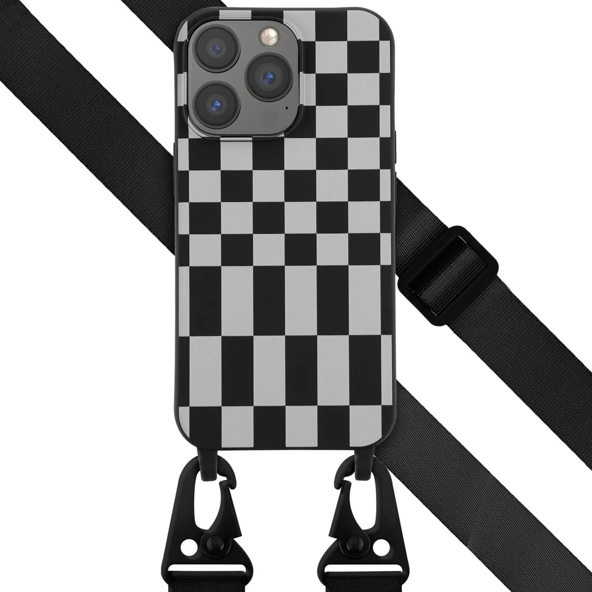 Selencia Hoesje iPhone 13 Pro Irregular Check Black