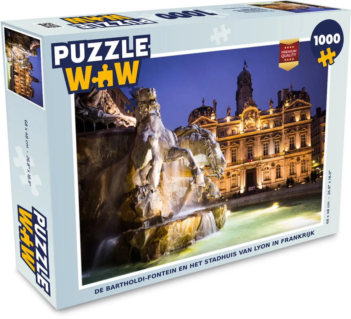 PuzzleWow Legpuzzel De Bartholdi-fontein Lyon 1000 Stuks - Multicolor