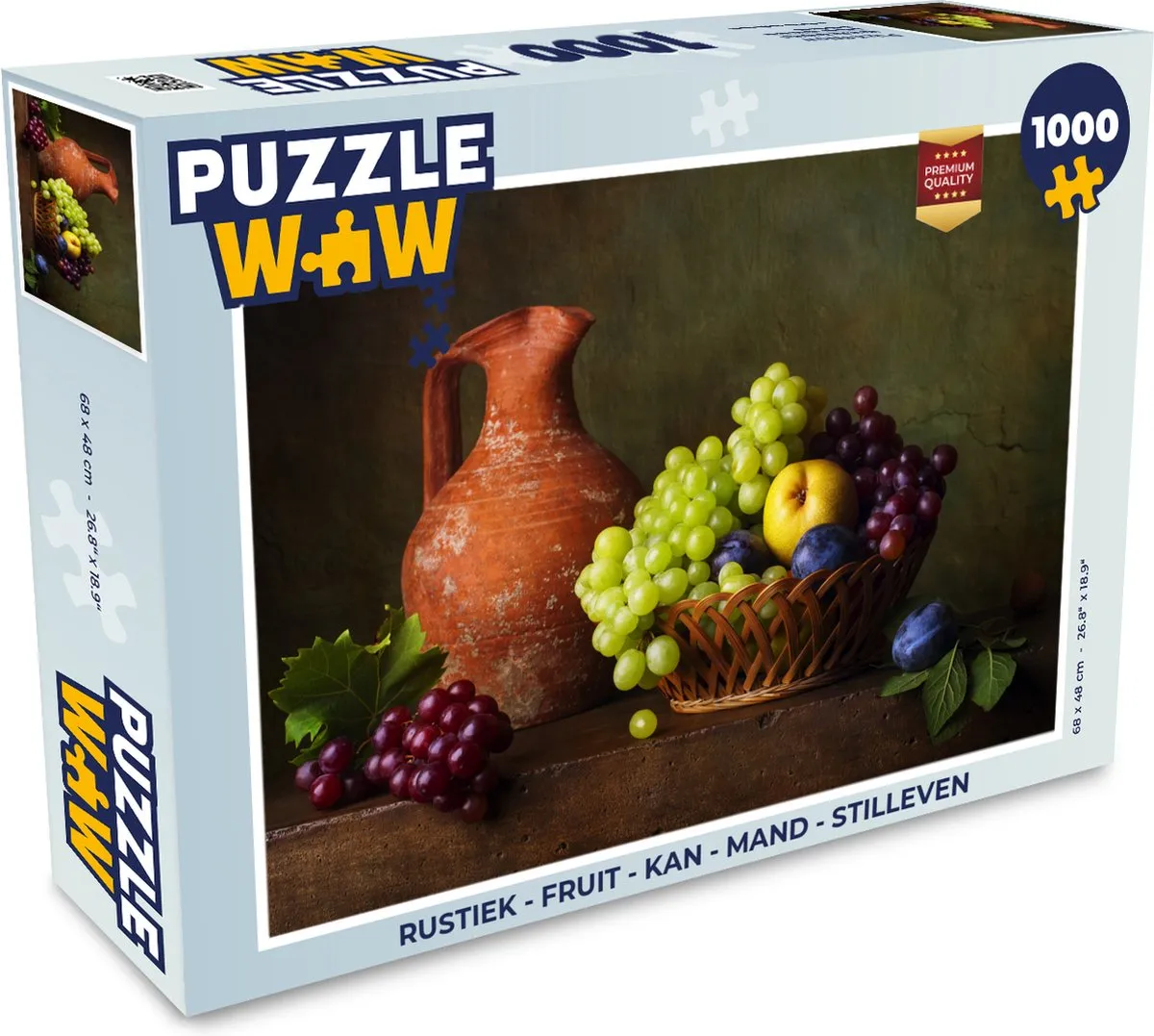 PuzzleWow Rustiek Fruit Mand Stilleven Legpuzzel 1000 Stuks - Multicolor