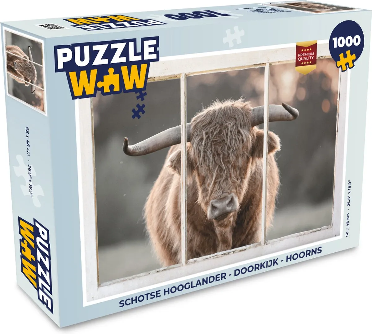 PuzzleWow Schotse Hooglander Legpuzzel 1000 Stuks - Multicolor