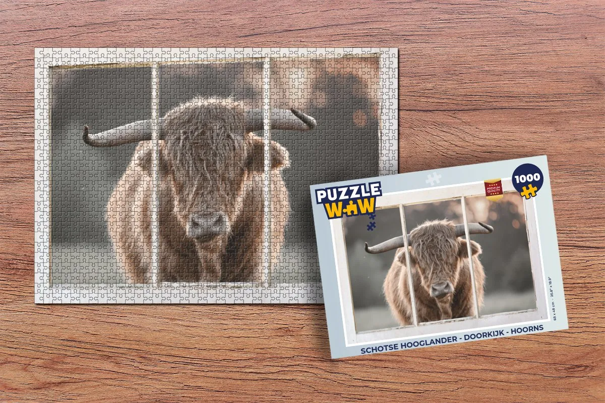 PuzzleWow Schotse Hooglander Legpuzzel 1000 Stuks - Multicolor