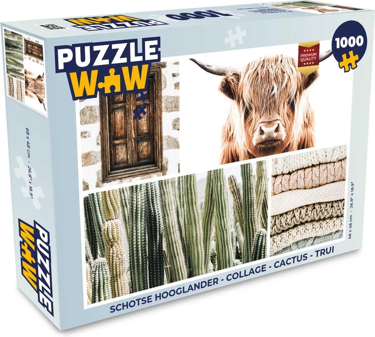 PuzzleWow Schotse Hooglander Legpuzzel 1000 Stuks