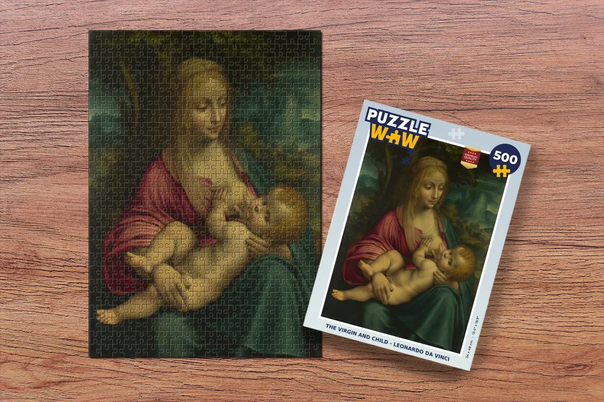 PuzzleWow Leonardo da Vinci The Virgin and Child Legpuzzel 500 Stuks - Multicolor