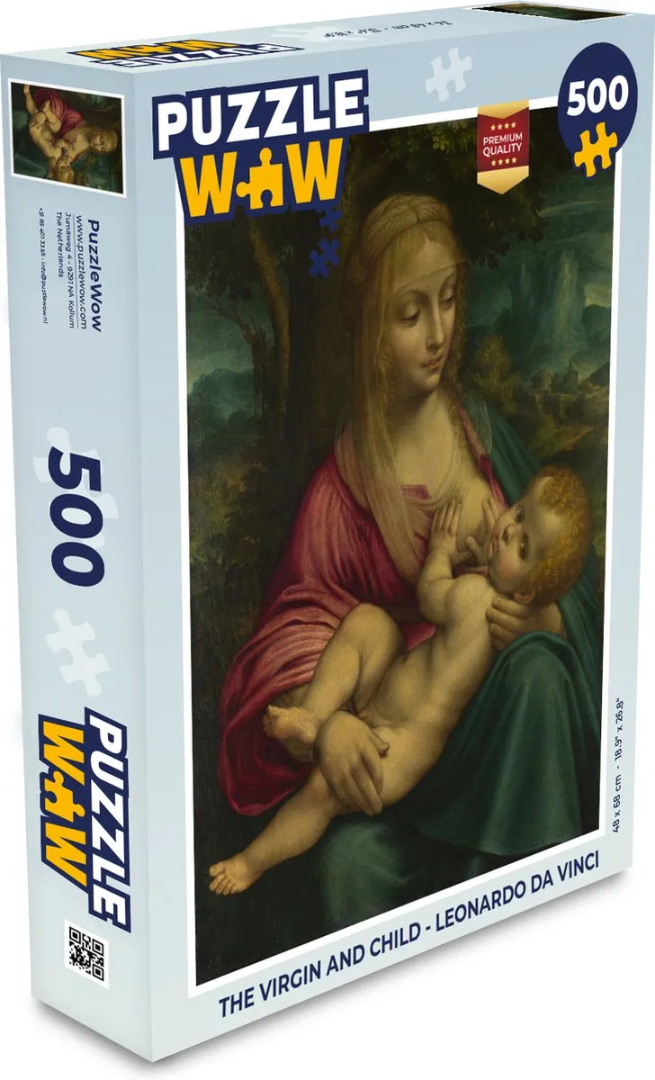 PuzzleWow Leonardo da Vinci The Virgin and Child Legpuzzel 500 Stuks