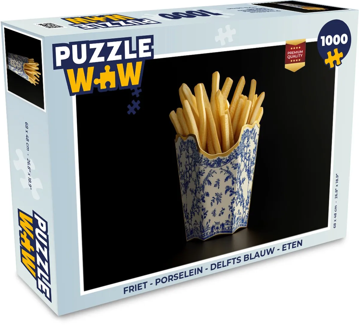 PuzzleWow Friet Puzzel 1000 Stuks - Delfts Blauw