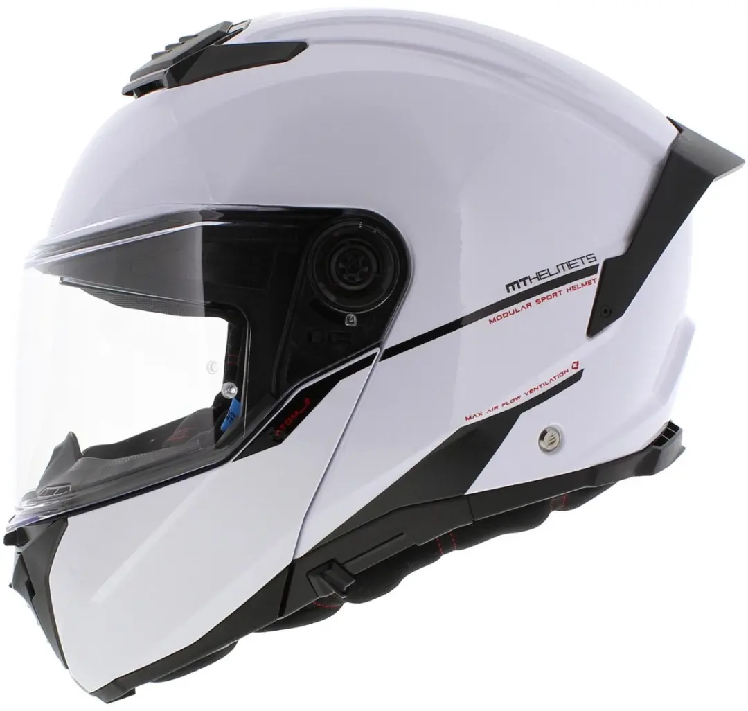 MT Helmets Atom II Systeemhelm - L - Glanzend wit