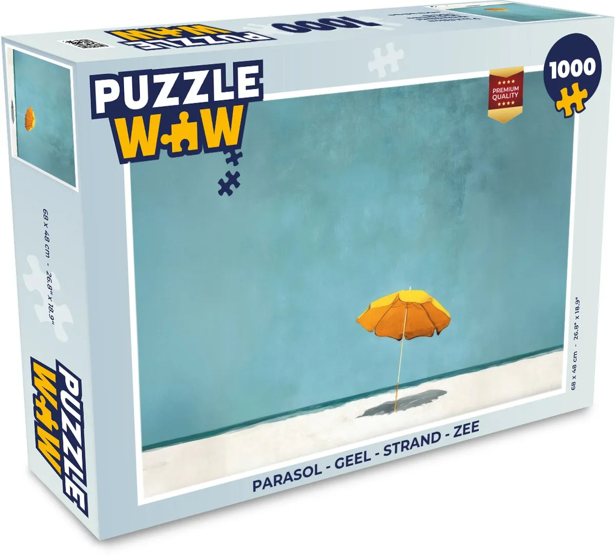 PuzzleWow Parasol Strand Puzzel 1000 Stuks - Geel