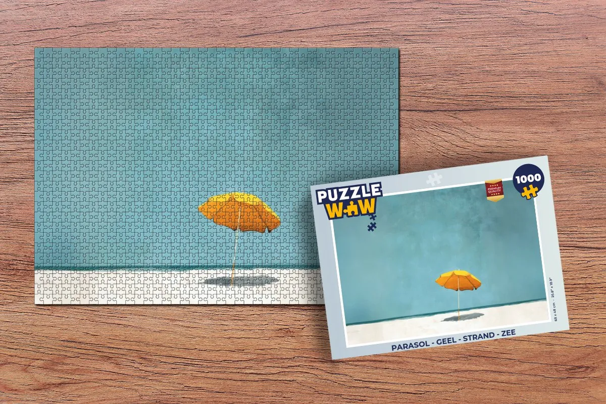PuzzleWow Parasol Strand Puzzel 1000 Stuks - Geel