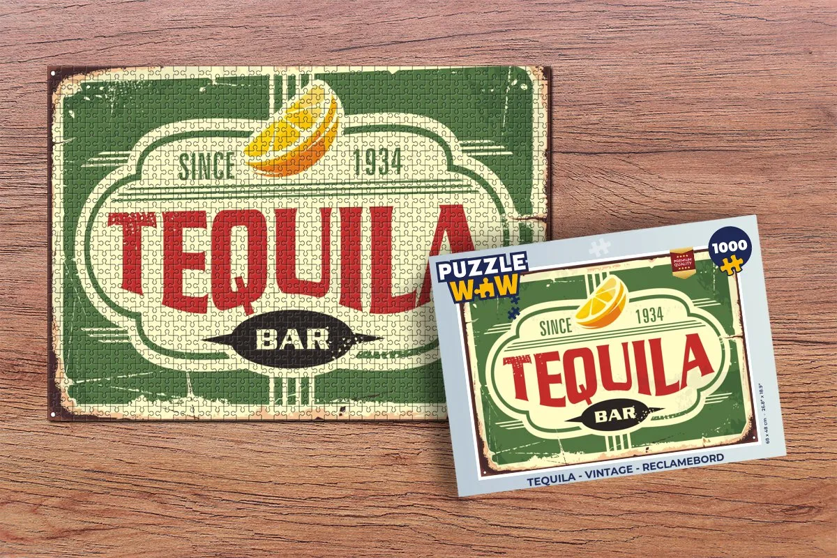 PuzzleWow Tequila Vintage Legpuzzel 1000 Stuks - Multicolor