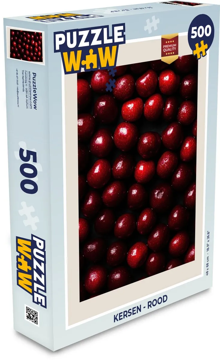 PuzzleWow Kersen Legpuzzel 500 Stuks - Rood