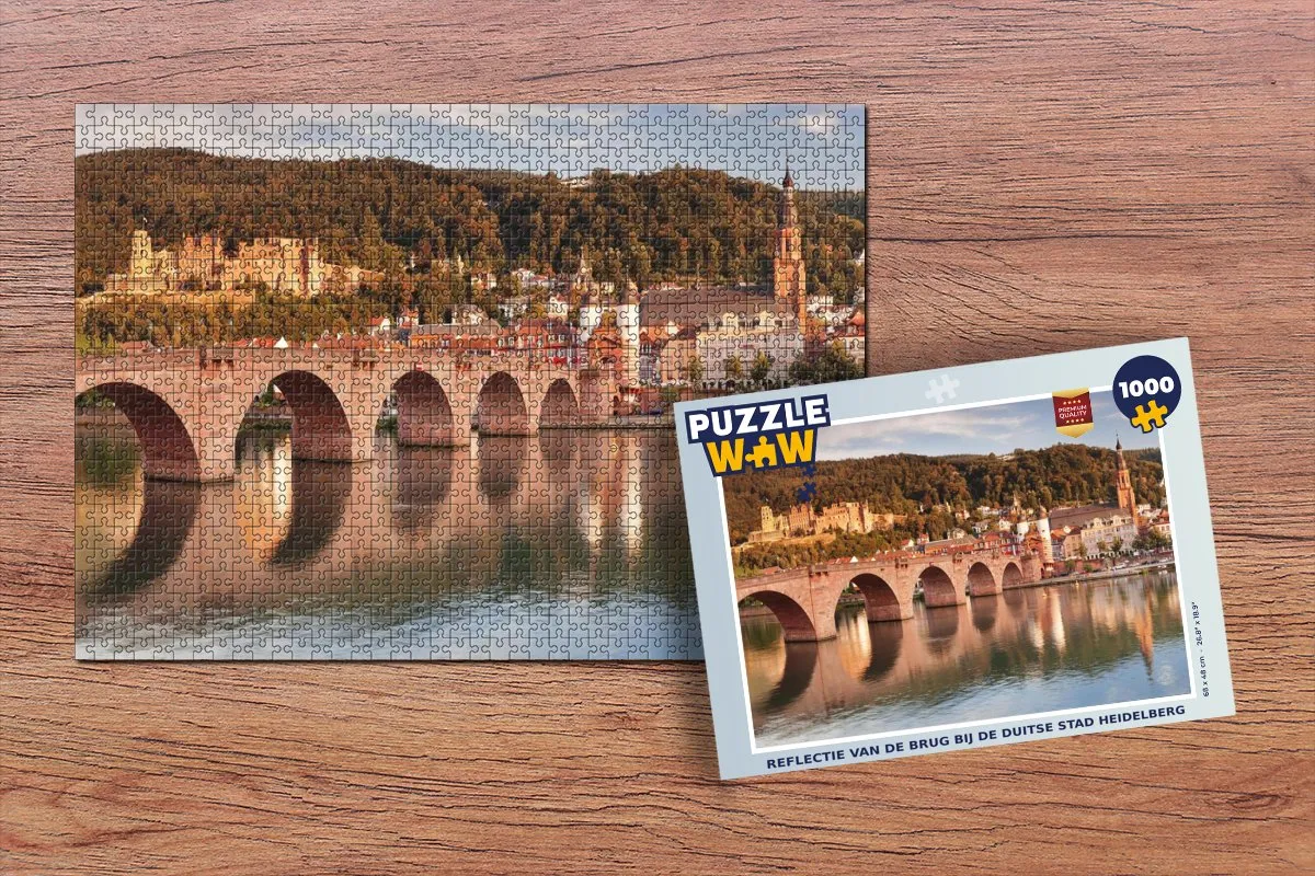 PuzzleWow Heidelberg Brug Water Legpuzzel 1000 Stuks