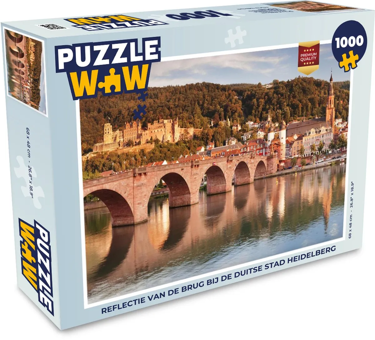 PuzzleWow Heidelberg Brug Water Legpuzzel 1000 Stuks - Multicolor