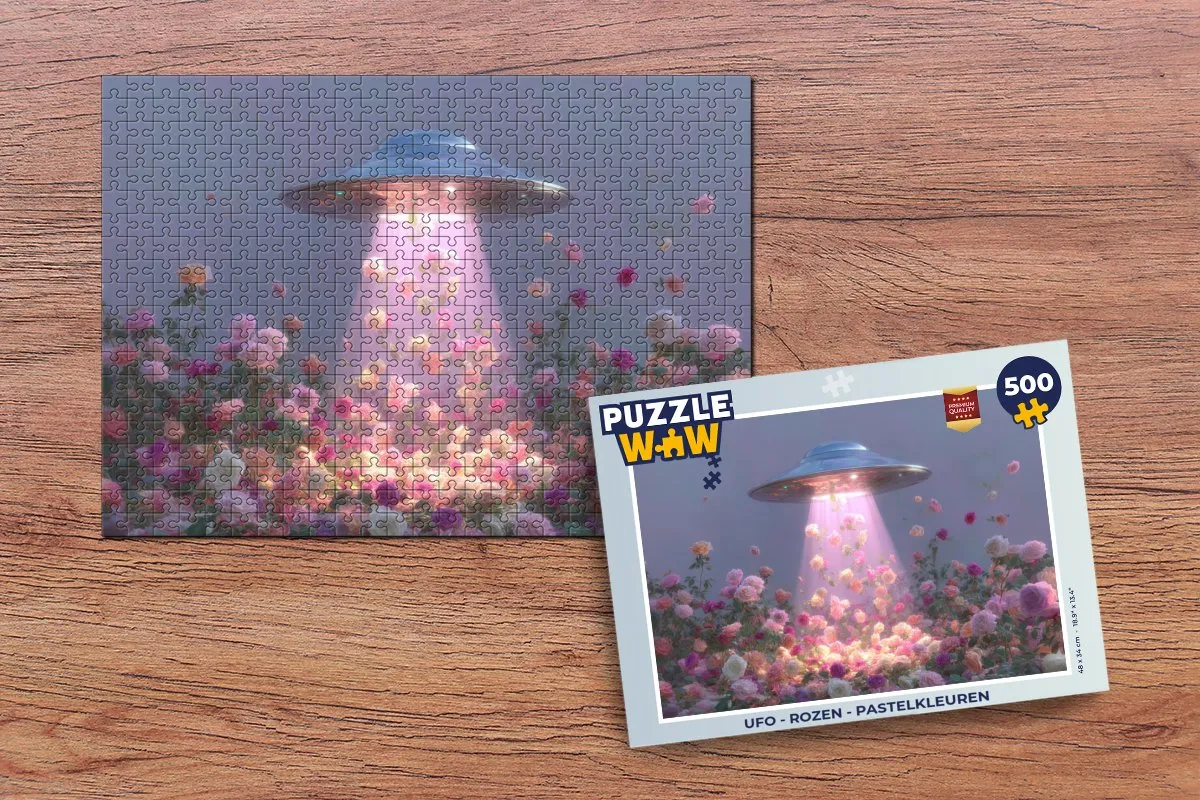 PuzzleWow Ufo Rozen Legpuzzel 500 Stuks - Pastelkleuren