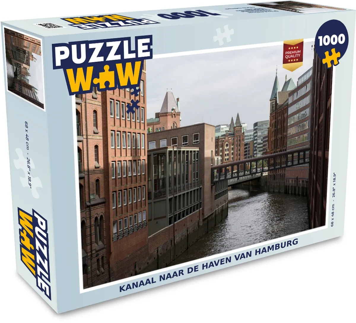PuzzleWow Rivier Hamburg Legpuzzel 1000 Stuks - Multicolor