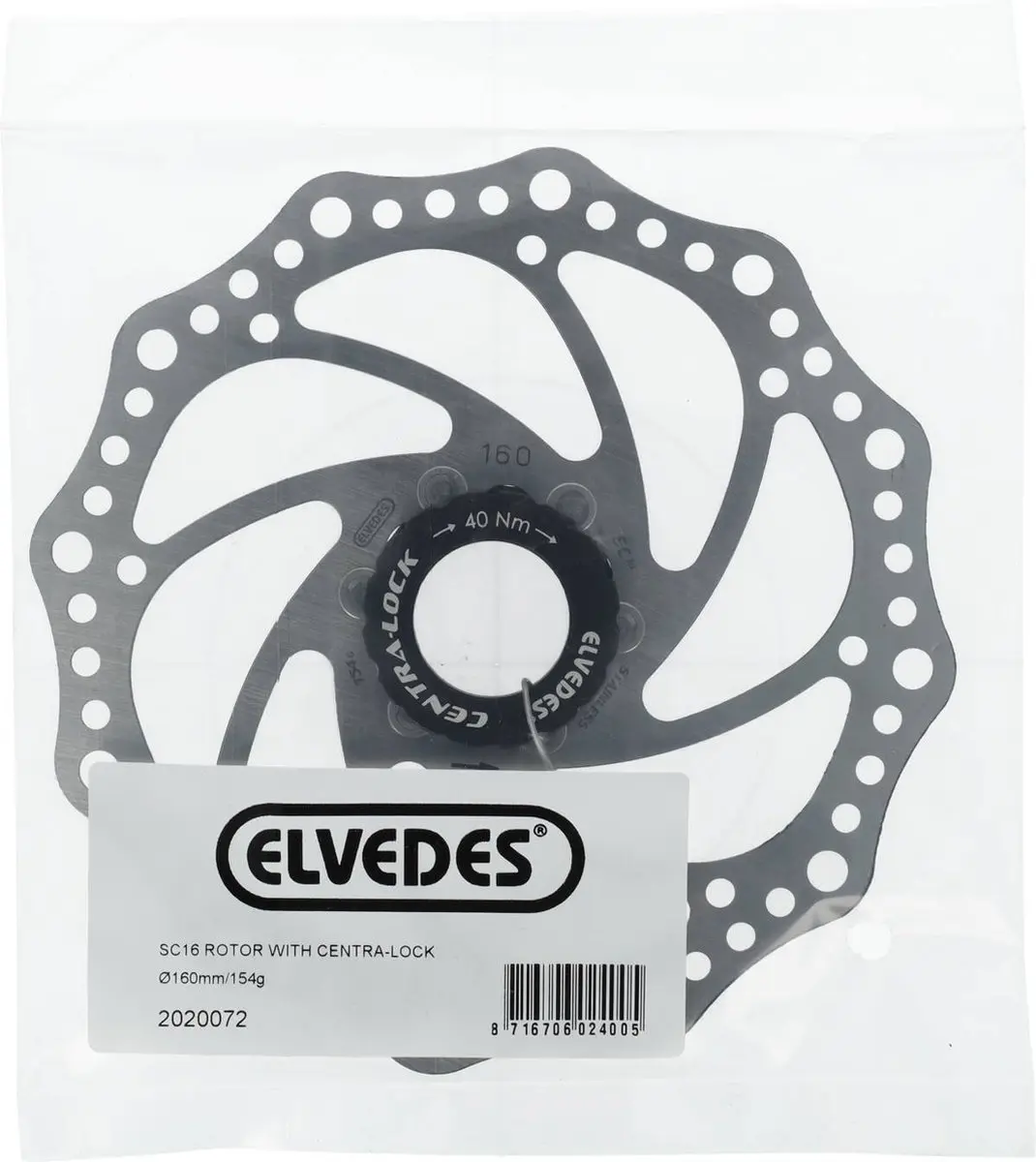 Elvedes SC14 Fiets Remschijf - ø160mm Center Lock - Grijs - afbeelding 5 van 6