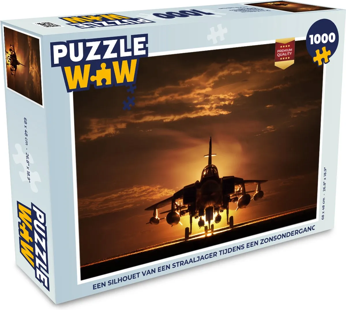 PuzzleWow Legpuzzel Straaljager Zonsondergang 1000 Stuks