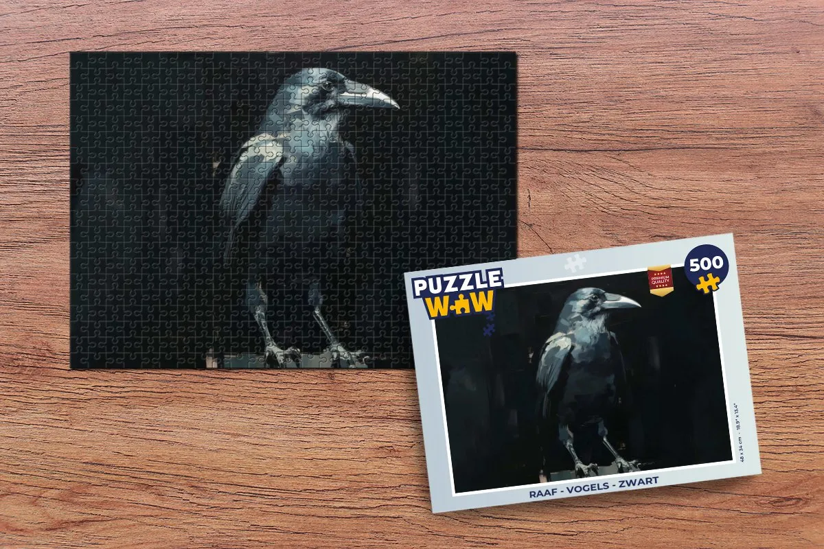 PuzzleWow Vogels Raaf Legpuzzel 500 Stuks - Zwart