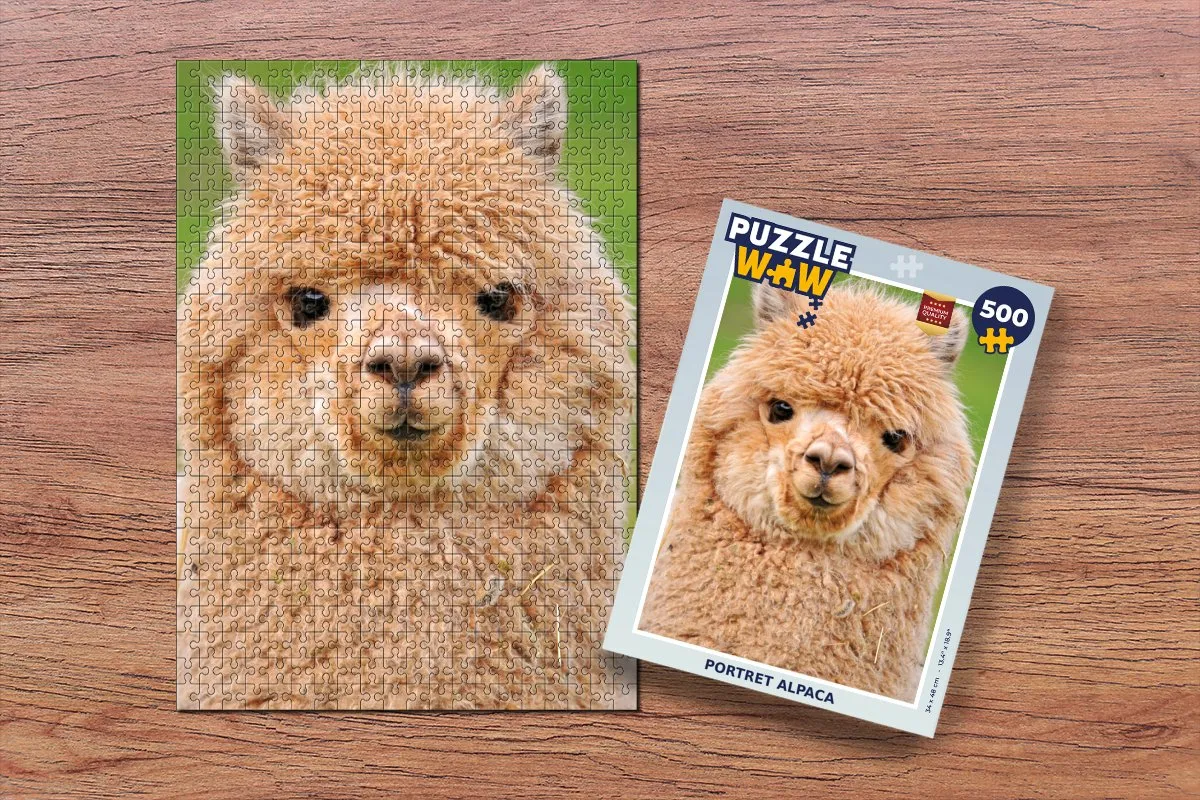 PuzzleWow Alpaca Wol Legpuzzel 500 Stuks - Multicolor