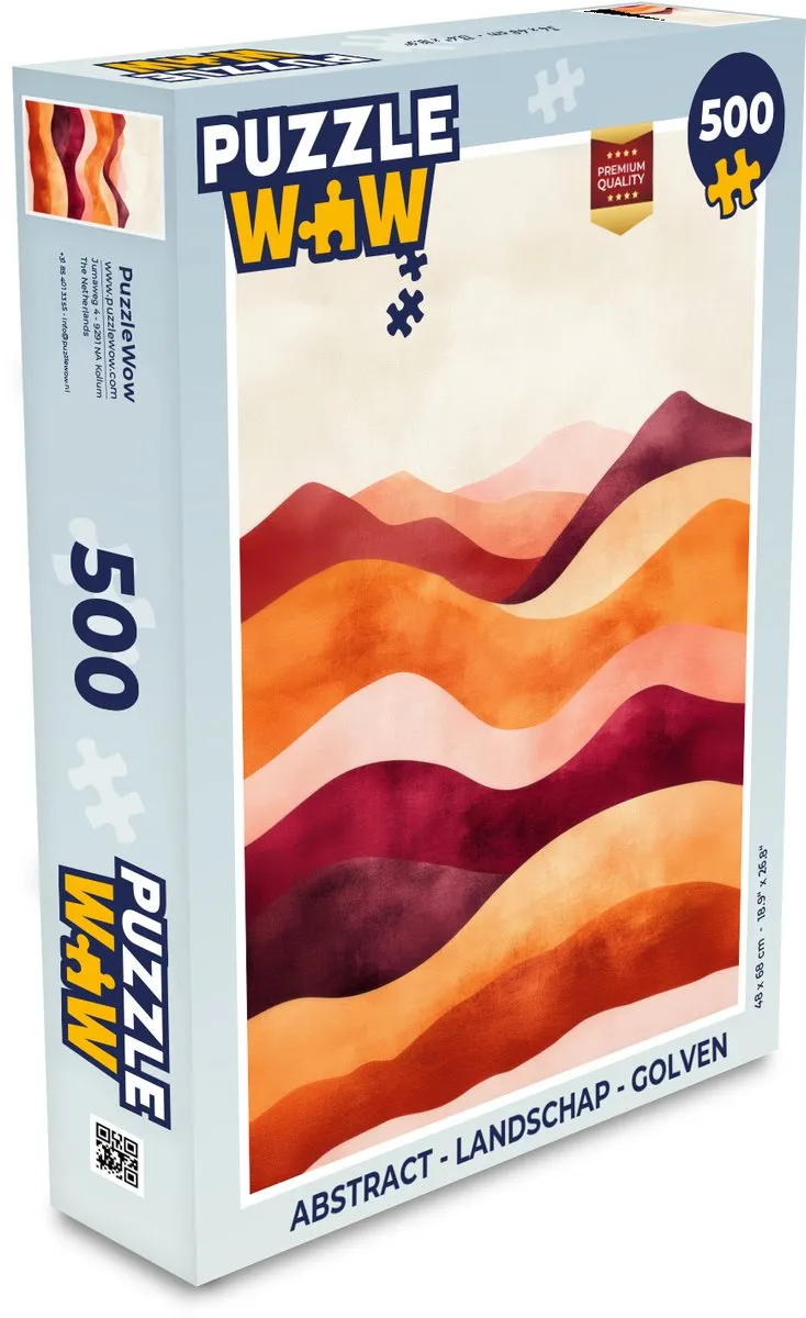 PuzzleWow Abstract Landschap Golven Legpuzzel 500 Stuks