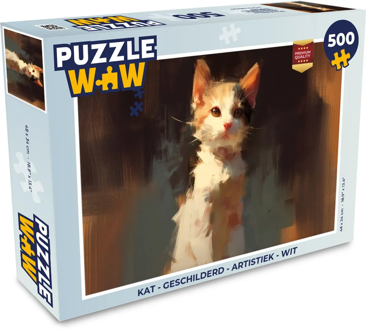 PuzzleWow Artistieke Kat Puzzel 500 Stuks