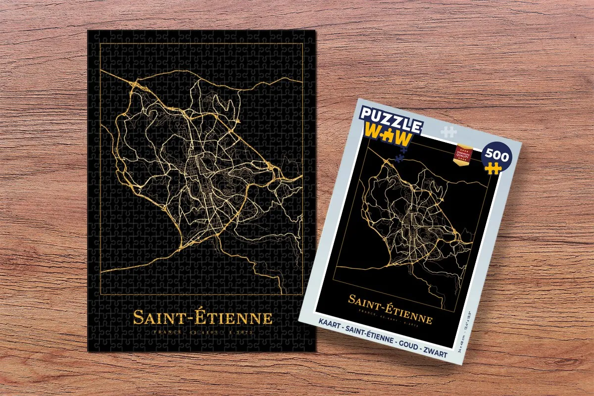 PuzzleWow Saint-Étienne Legpuzzel 500 Stuks - Goud/Zwart