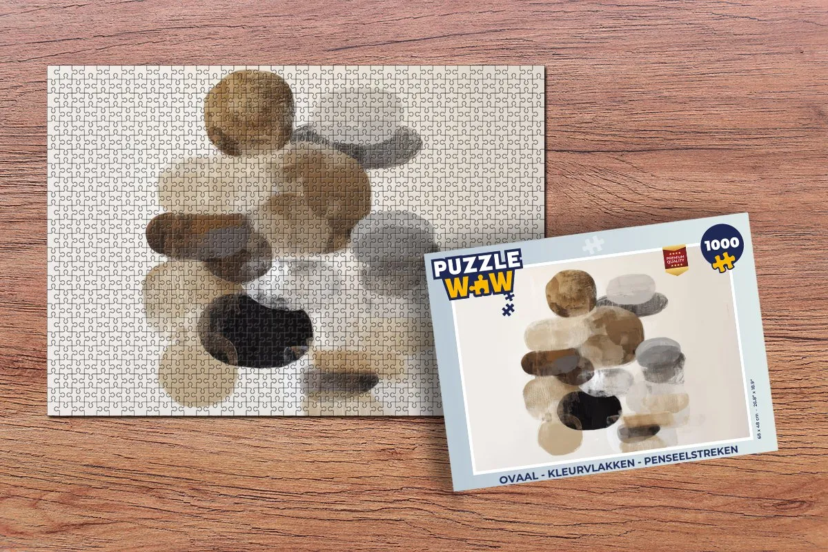 PuzzleWow Legpuzzel 1000 Stuks - Kleurvlakken Penseelstreken