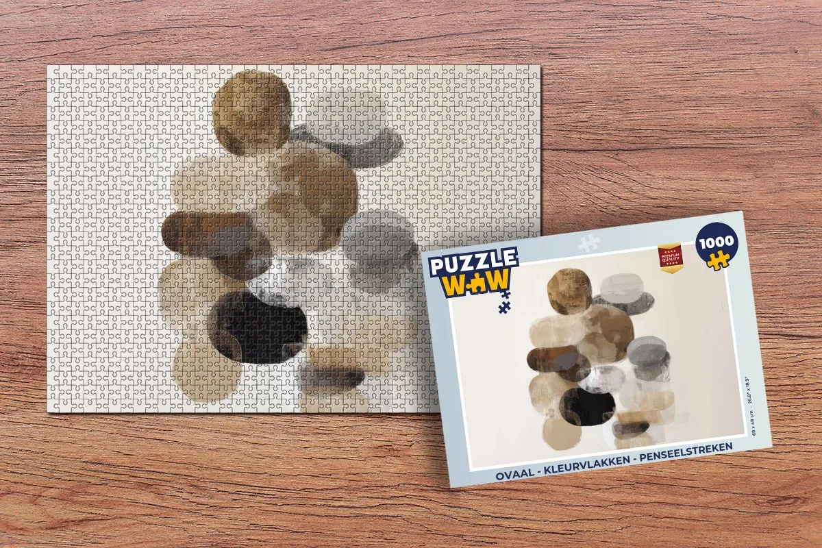 PuzzleWow Legpuzzel 1000 Stuks - Kleurvlakken Penseelstreken