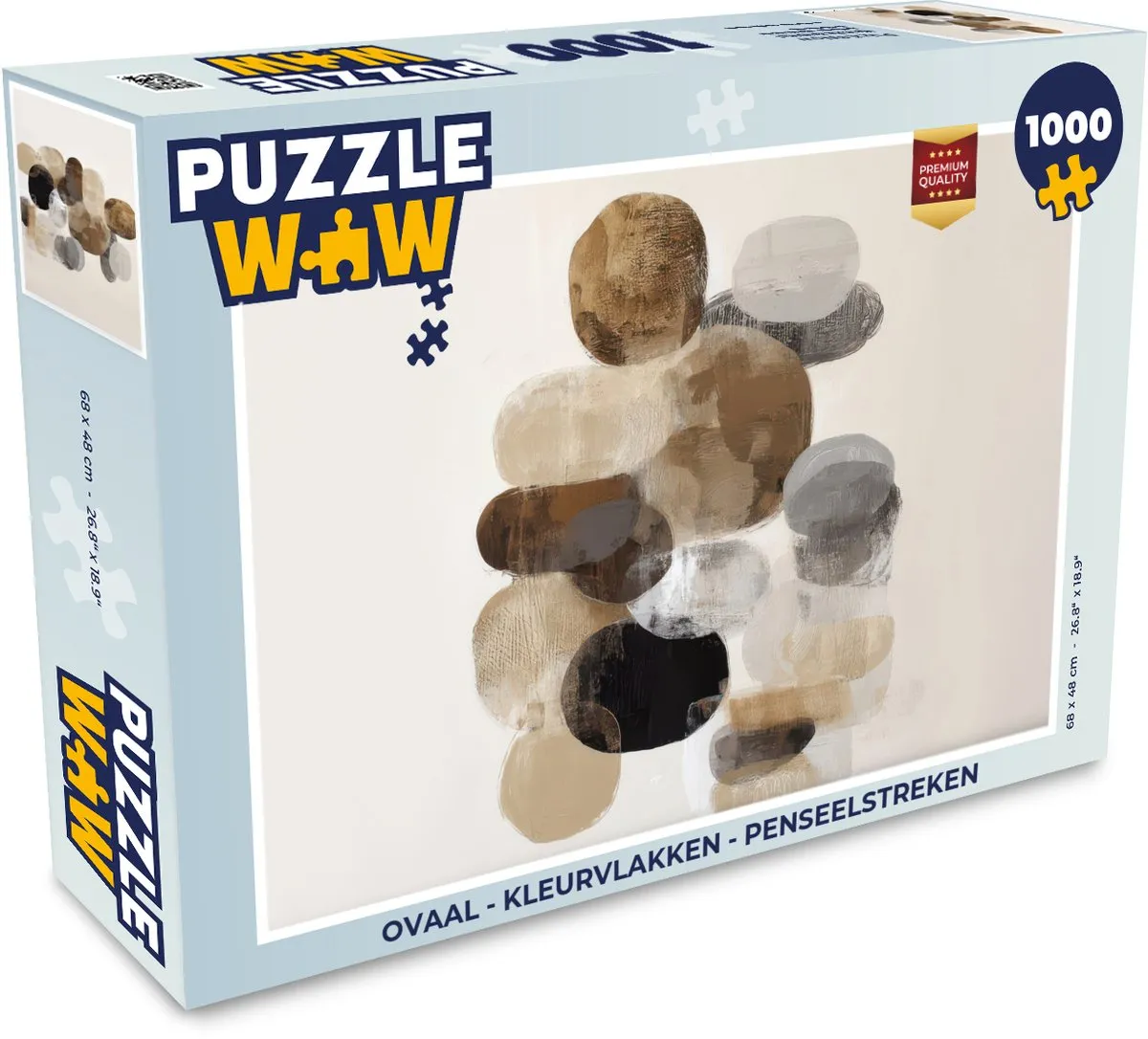 PuzzleWow Legpuzzel 1000 Stuks - Kleurvlakken Penseelstreken