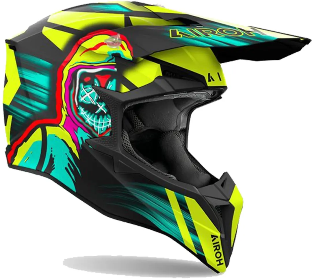 Airoh Wraaap Cyber Geel Matt Offroad Helm