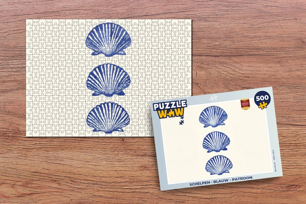 PuzzleWow Schelpen Legpuzzel 500 Stuks - Blauw