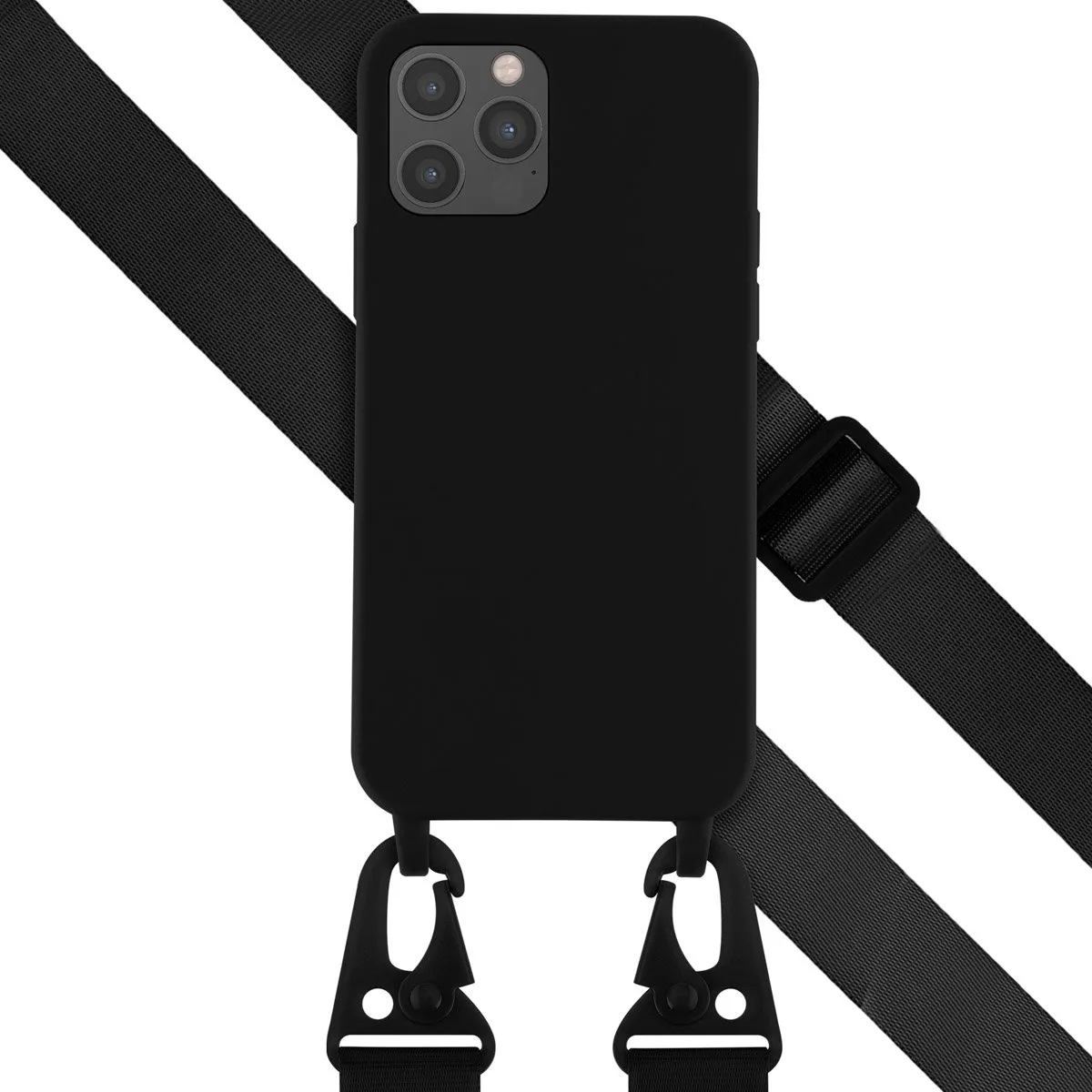Selencia Hoesje iPhone 12 Pro/12 Siliconen - Zwart
