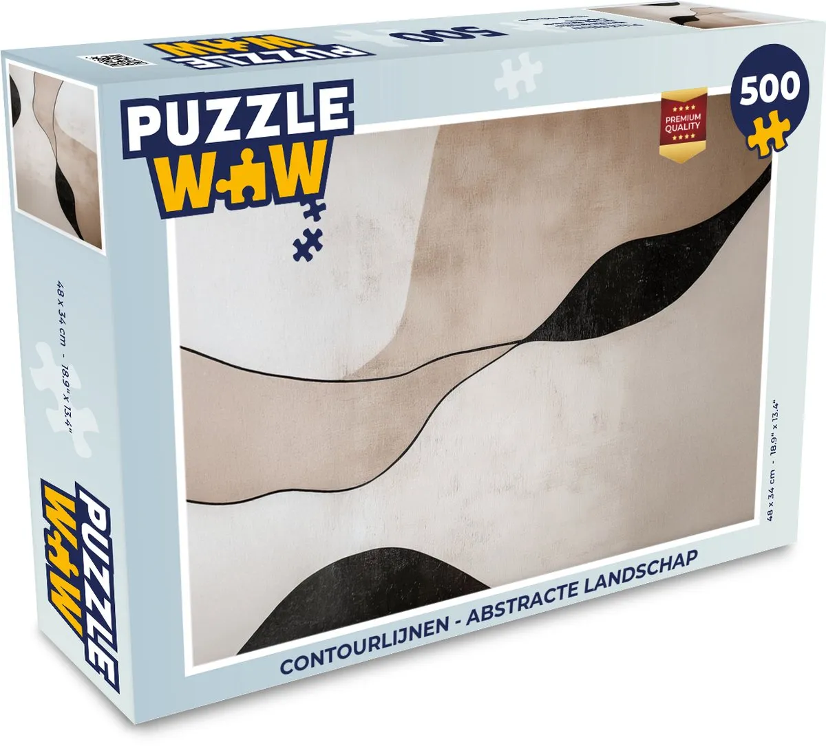 PuzzleWow Contourlijnen Abstracte Landschap Legpuzzel 500 Stuks