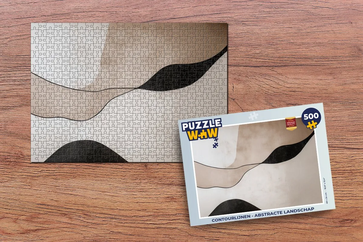 PuzzleWow Contourlijnen Abstracte Landschap Legpuzzel 500 Stuks - 8721414235254