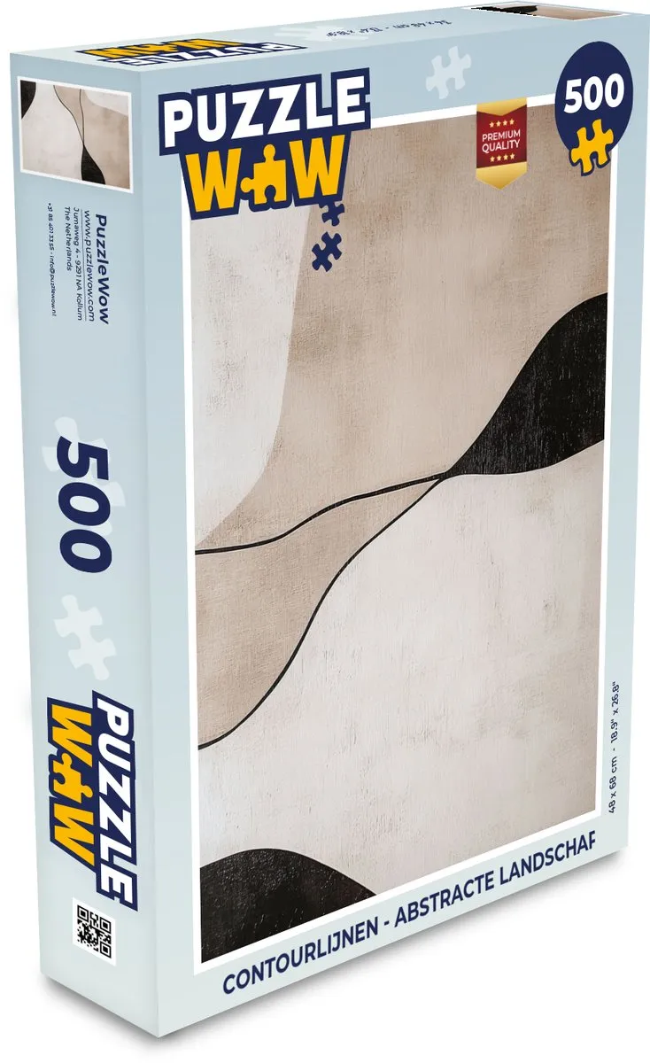 PuzzleWow Contourlijnen Abstracte Landschap Legpuzzel 500 Stuks - 8721414235254