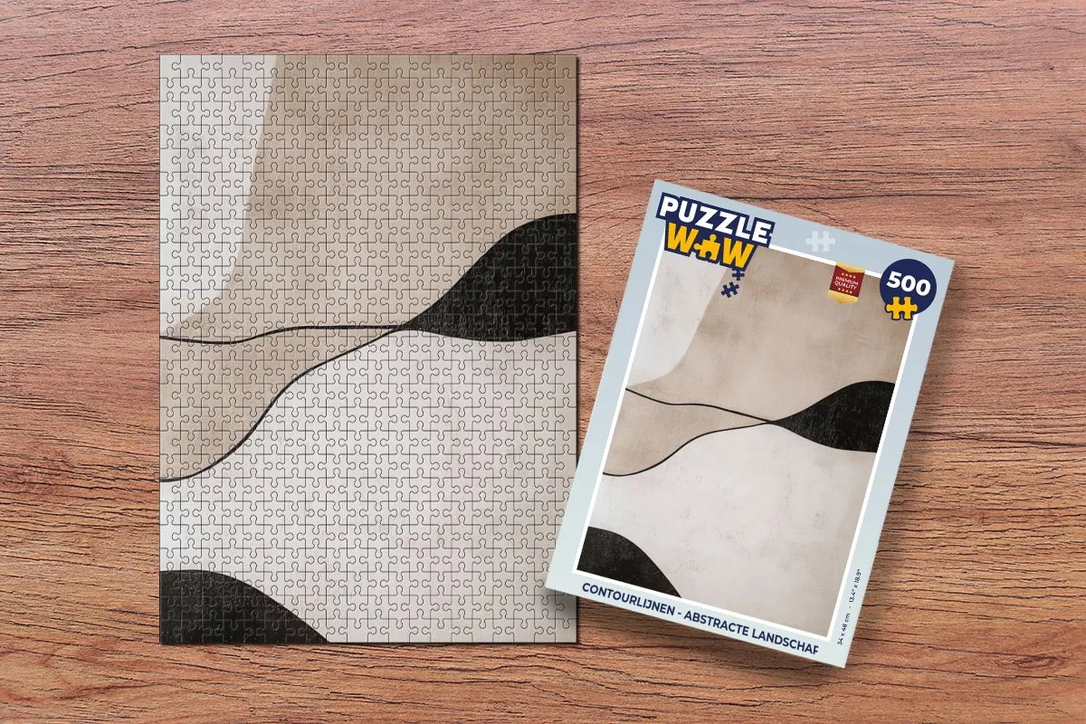 PuzzleWow Contourlijnen Abstracte Landschap Legpuzzel 500 Stuks - 8721414235254