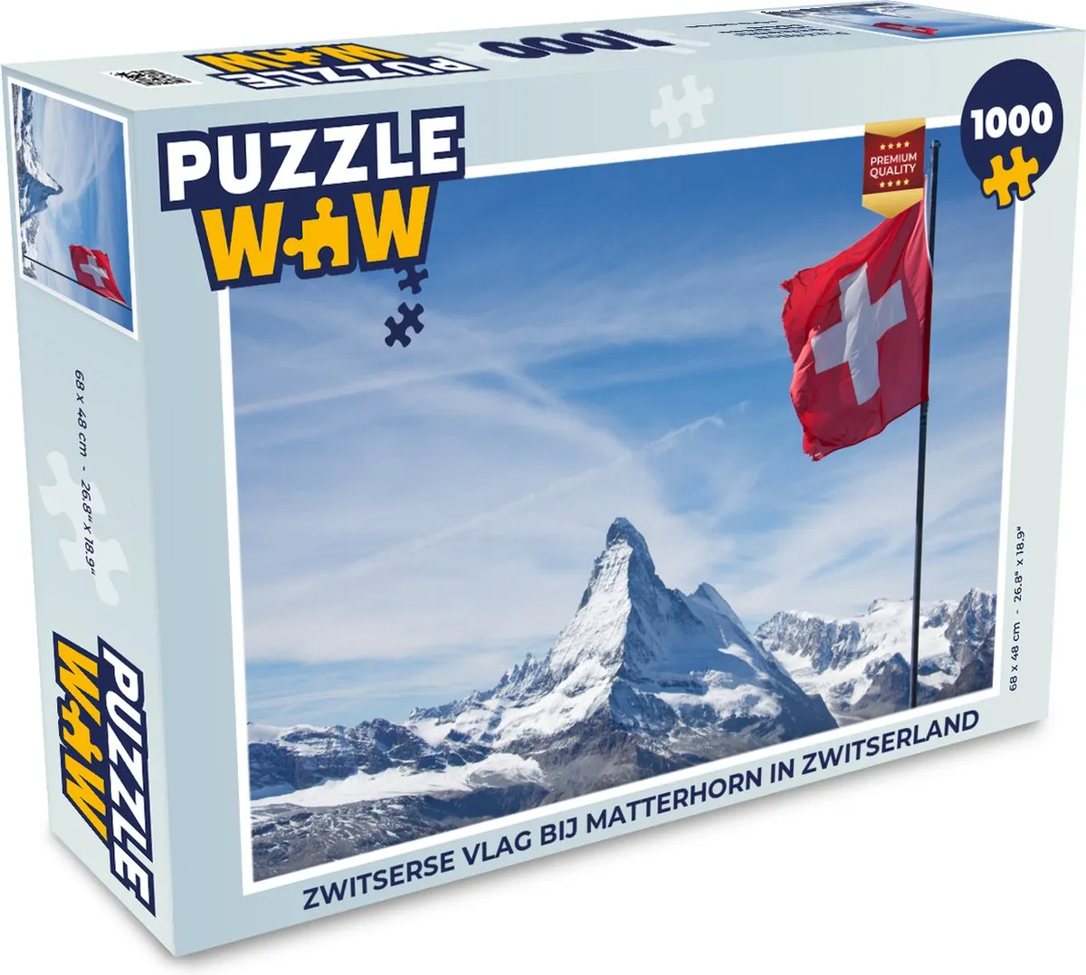 PuzzleWow Zwitserse Vlag Matterhorn Legpuzzel 1000 Stuks