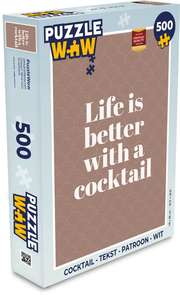 PuzzleWow Cocktail Legpuzzel 500 Stuks
