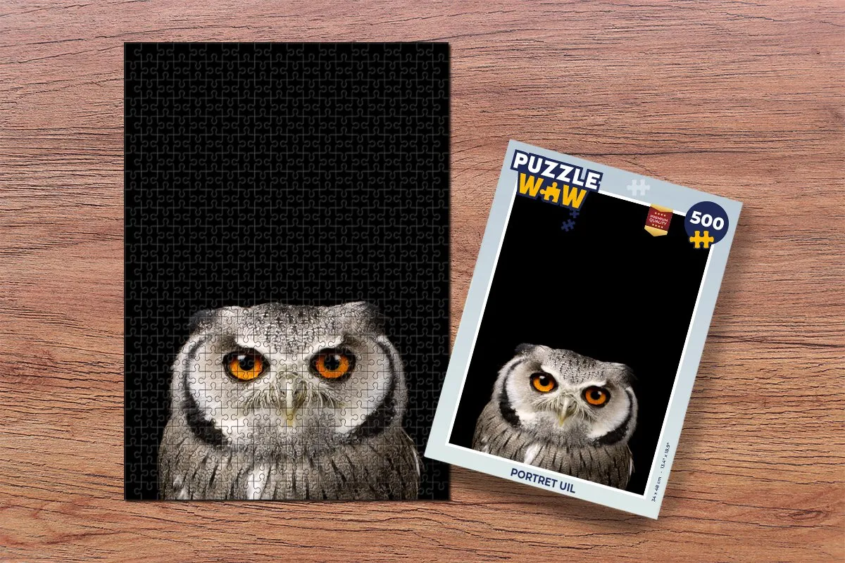 PuzzleWow Portret Uil Legpuzzel 500 Stuks - Multicolor