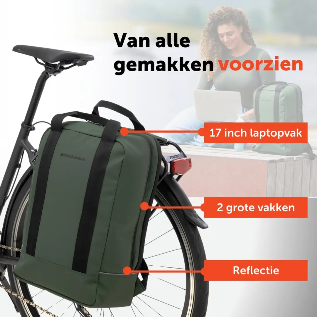 New Looxs Odense Nevada Rugzak 20L - Groen - afbeelding 3 van 6