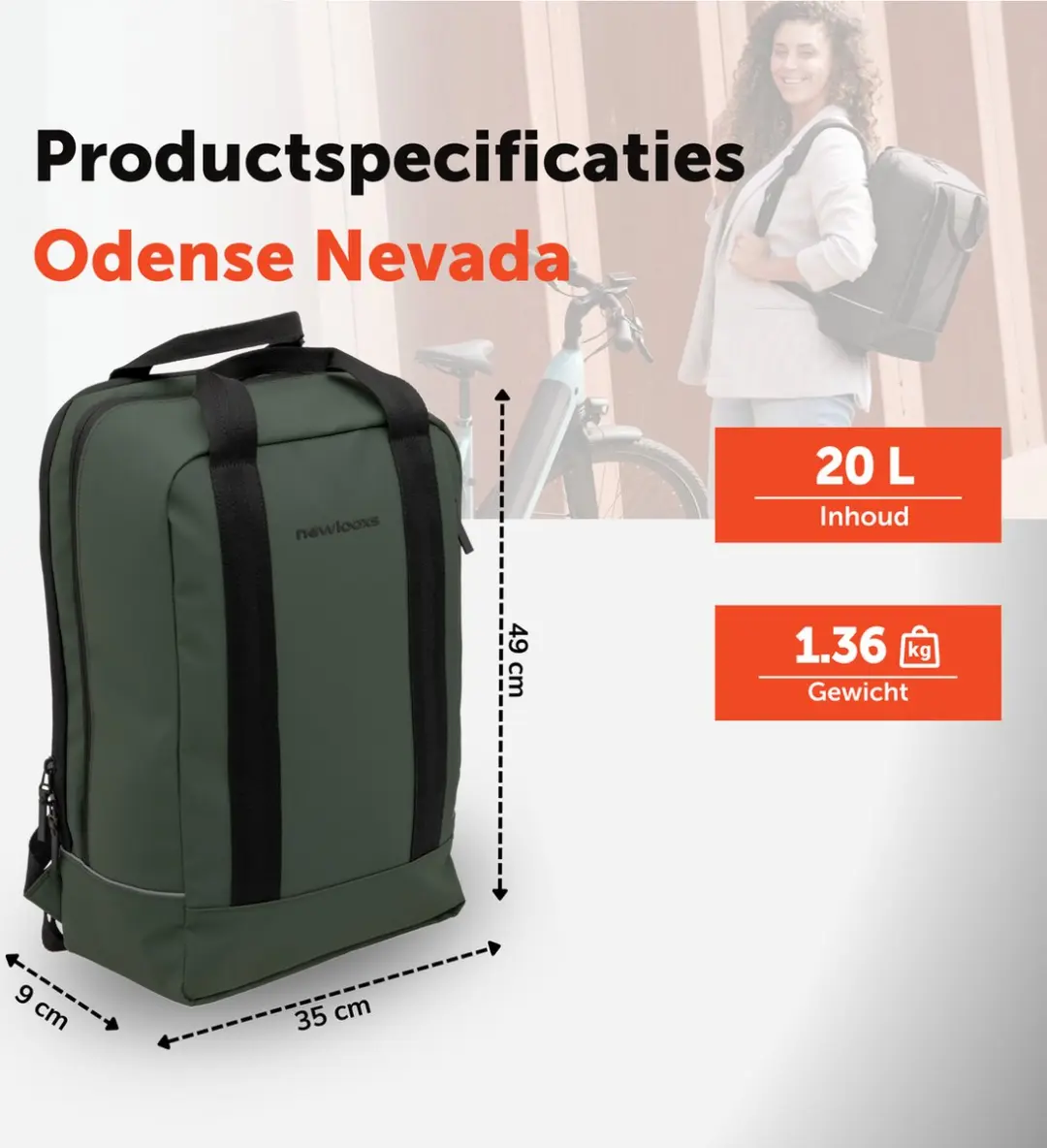 New Looxs Odense Nevada Rugzak 20L - Groen - afbeelding 4 van 6