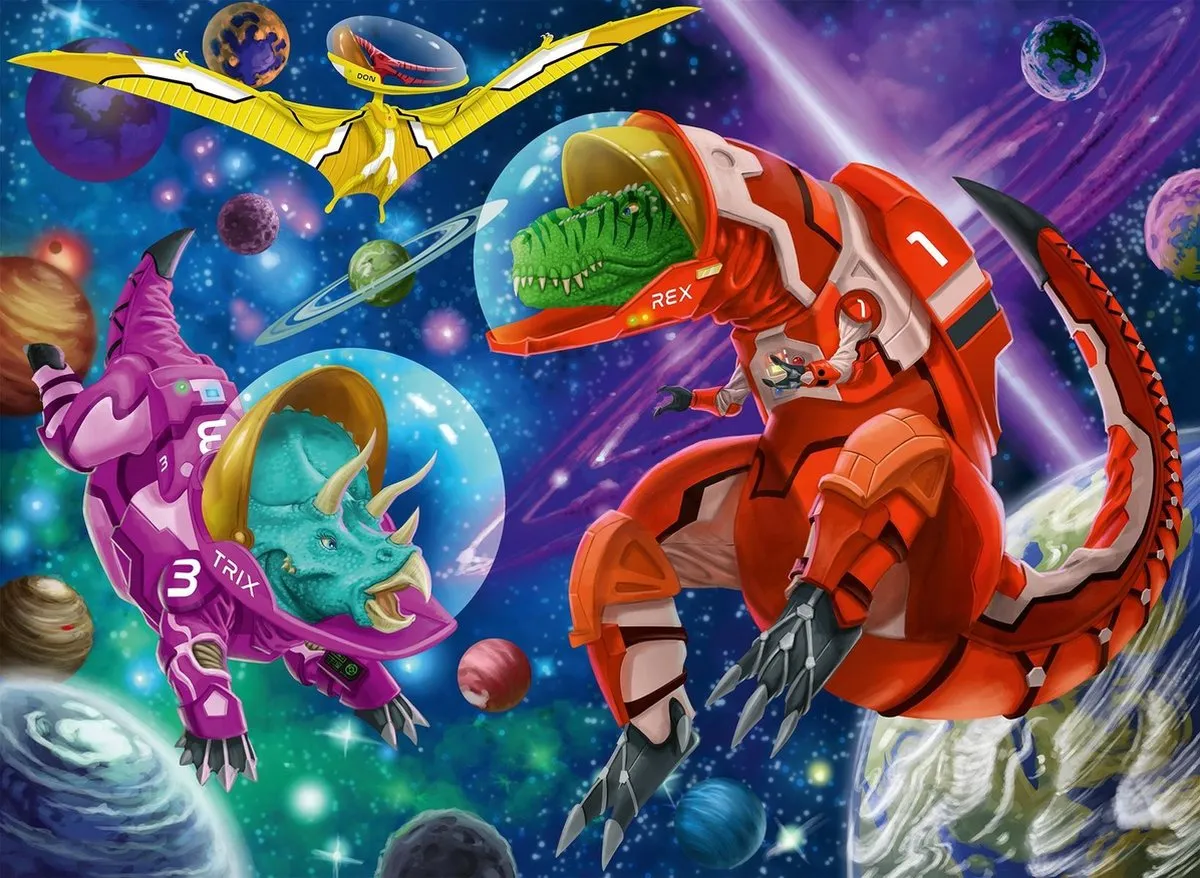 Ravensburger Dino's in de Ruimte Legpuzzel 200 Stuks - Multicolor - afbeelding 3 van 3